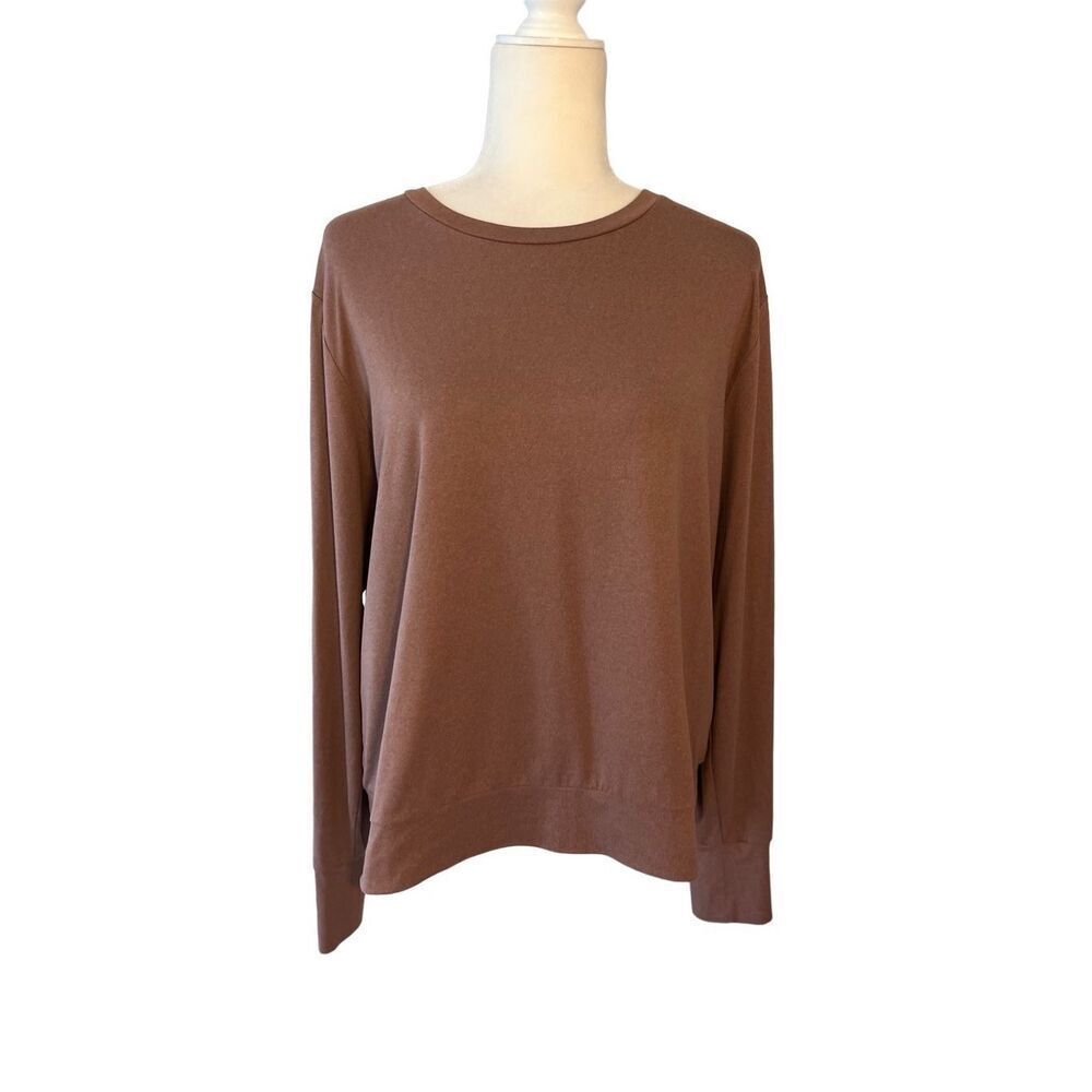 Lukka deep mauve super soft crewneck long sleeve knit top - L